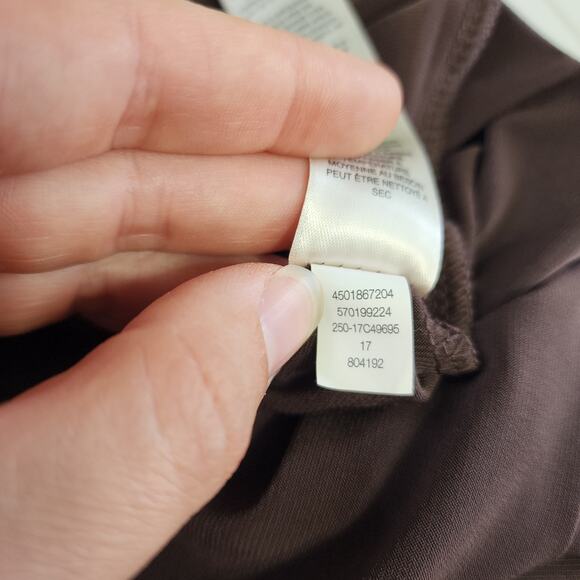 Chicos Womens Maxi Dress Size Large Chocolate Brown Cold Shoulder Stretch Travel - Picture 11 of 15